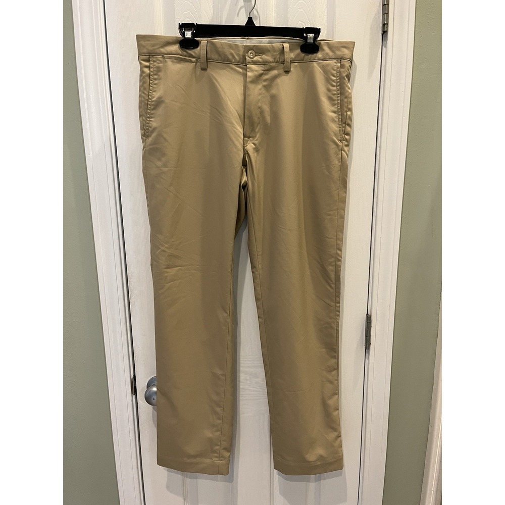 Polo Ralph Lauren Performance Slim Fit Polyester Chino Men's‎ 35x32 Khaki Flat